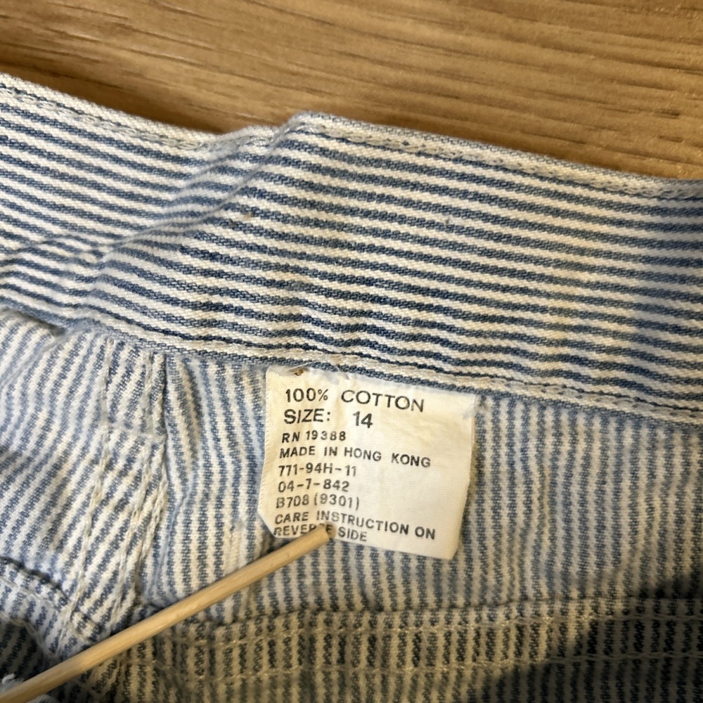 Britannia Women's Jeans *Vintage  Size 14 Pinstripe Railroad Mom Pant Hong Kong - Picture 9 of 16